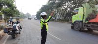Ciptakan Kamseltibcar, Satlantas Polres Serang Kota Polda Banten Lakukan Strong Point