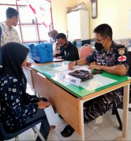Pangkalan TNI AL Simeulue Lakukan Serbuan Vaksinasi Ke SMPN 4 Desa Sembilan Simeulue Barat