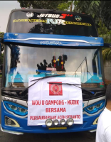 400 orang dari 10 Bus Pemudik warga Aceh siap berangkat secara Gratis oleh organisasi Persaudaraan Aceh Seranto