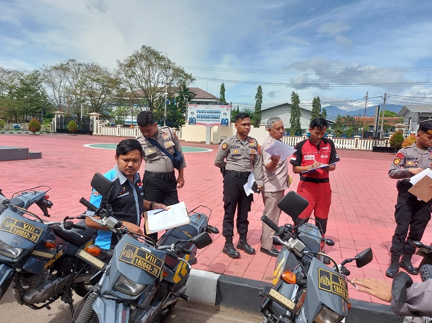 Polres Sumedang Lakukan Pengecekan Kendaraan Dinas, Kesiapan Sarana Prasarana Pengamanan Pemilu 2024