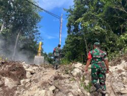 Dandim 1805/Raja Ampat Tinjau Langsung Pelaksanaan TMMD di Kampung Saporkren