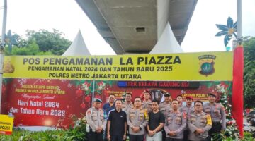 Kapolres Metro Jakarta Utara Tinjau Pospam La Piazza, Kelapa Gading, Jelang Tahun Baru 2025