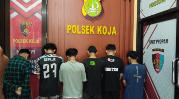 Polsek Koja Tangkap 6 Pelaku Tawuran Brutal di Rawa Badak Utara, 4 Pelaku Masih Diburu