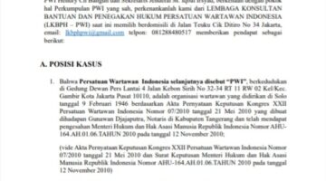 LKBPH PWI Pusat, Munculkan Legal Opinion Tentang Zulmansyah Sekedang Ke Publik, Bahwa Statusnya Bukan Siapa Siapa Lagi Di PWI Pusat