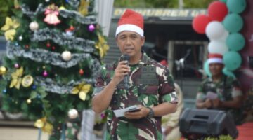 Korem 023/KS Rayakan Natal Bersama Warga Korban Bencana Di Tapteng.